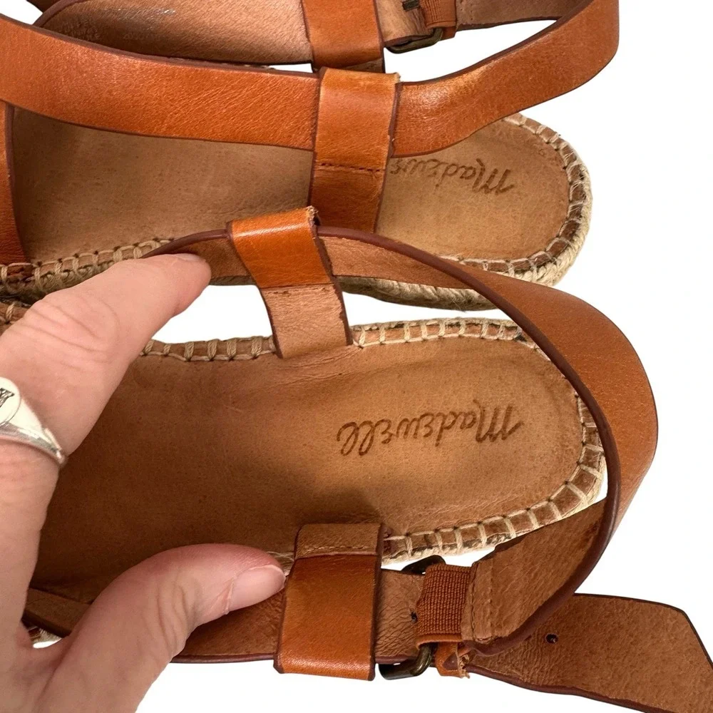 Madewell Malia Leather Espadrille Platform‎ Sandals 9.5